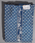 Midnight Blooms: Indigo Unstitched Suit for Festive Gatherings