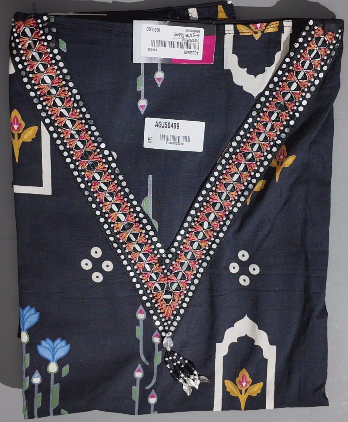 Midnight Blossoms: Artisanal Unstitched Suit Delight",