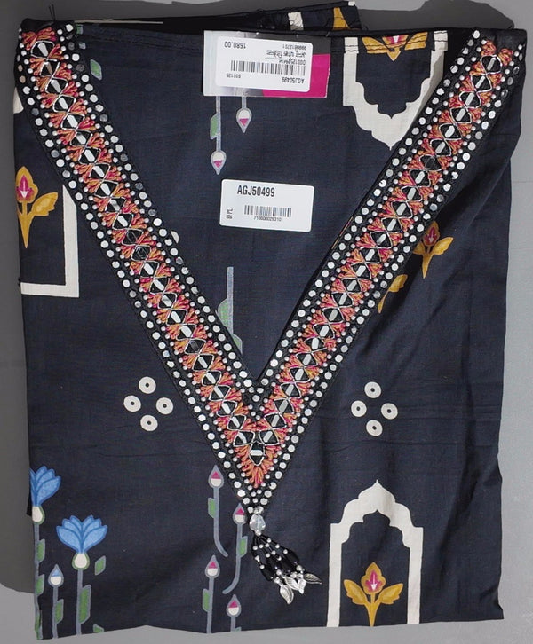 Midnight Blossoms: Artisanal Unstitched Suit Delight",