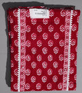 Crimson Blossom Unstitched Suit with Intricate Craftsmanship