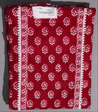 Crimson Bloom: Unstitched Suit for Stylish Comfort