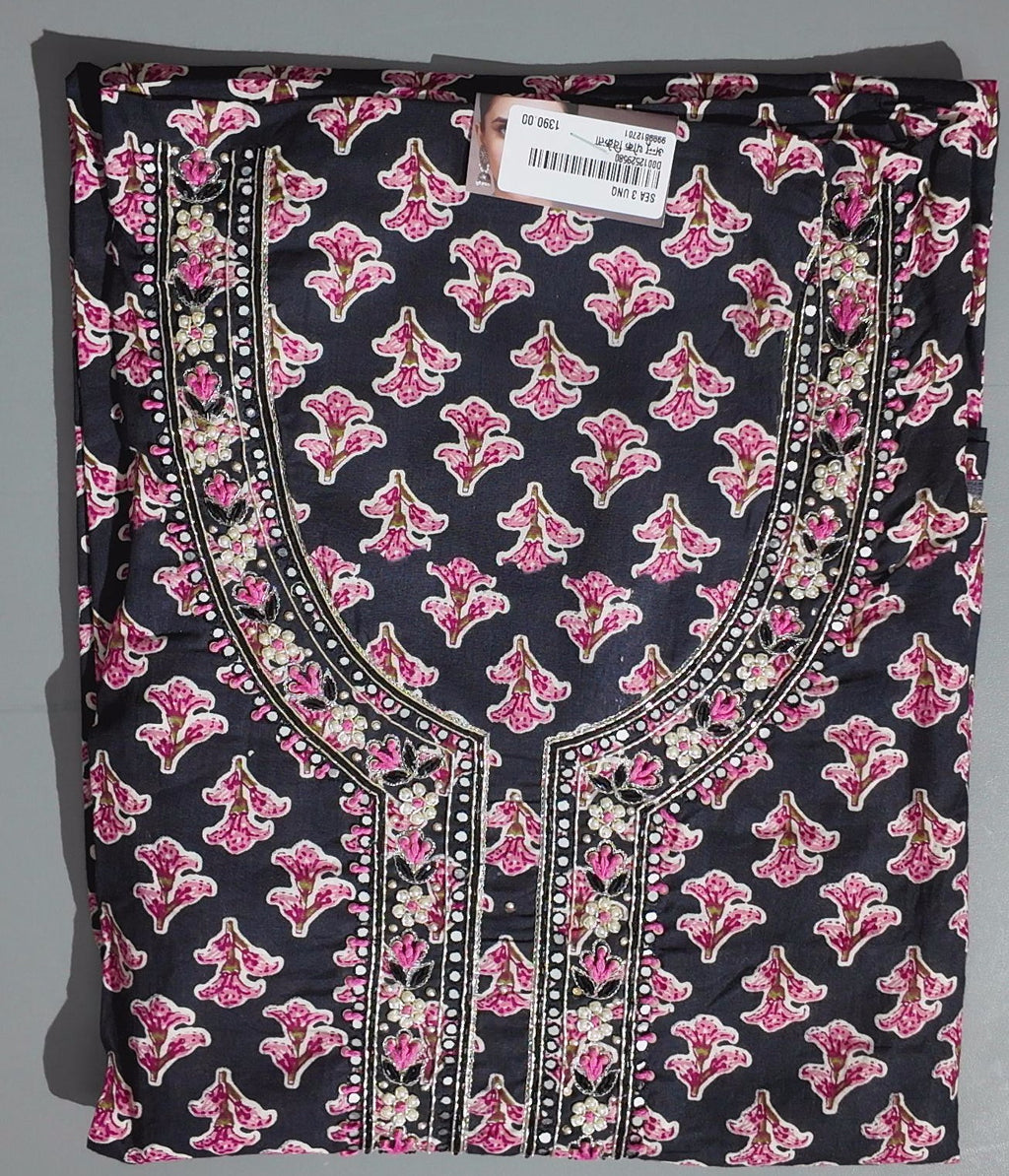 Charismatic Floral Delight: Unstitched Embroidered Elegance