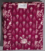 Rich Maroon Flora Tapestry Unstitched Suit Set