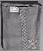 Charcoal Blossom: Artisanal Unstitched Suit Fabric