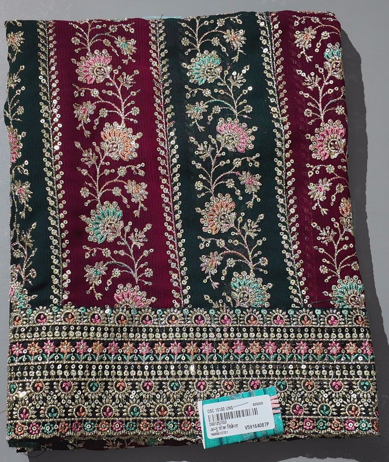 Festive Blossom: Enchanting Embroidered Unstitched Suit",