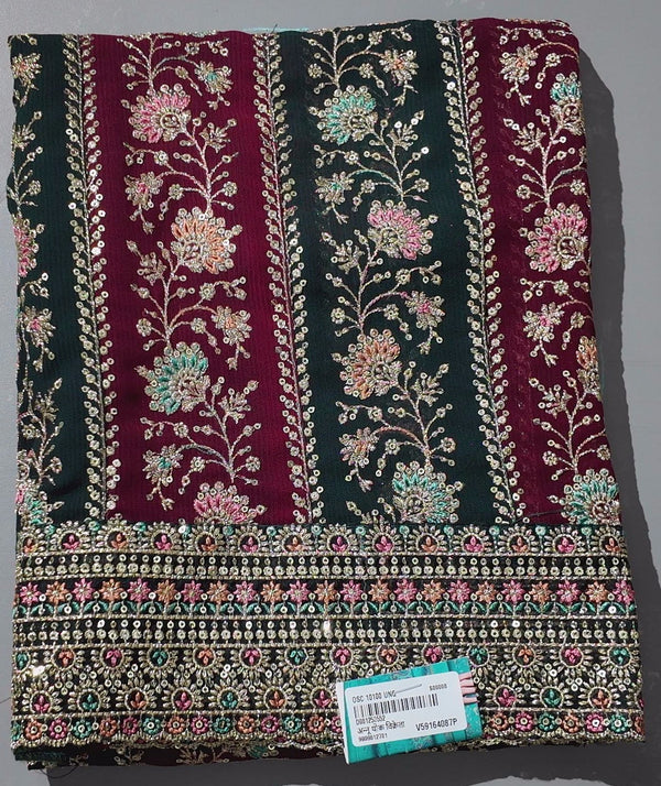 Festive Blossom: Enchanting Embroidered Unstitched Suit",