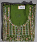 Verdant Elegance: Handcrafted Floral Unstitched Suit Set