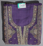 Regal Plum Embroidered Unstitched Suit with Floral Intricacies