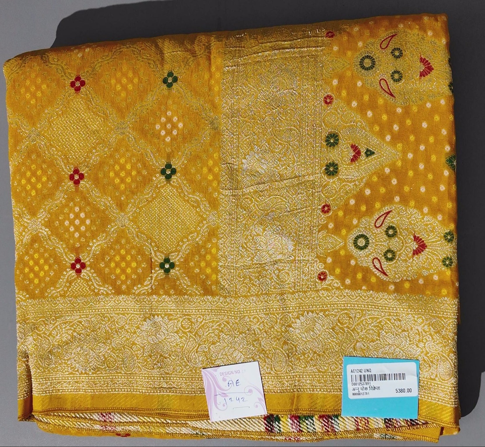 Golden Hues: Luxurious Brocade Unstitched Suit for Festive Flair",