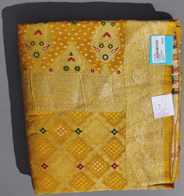 Golden Hues: Luxurious Brocade Unstitched Suit for Festive Flair",