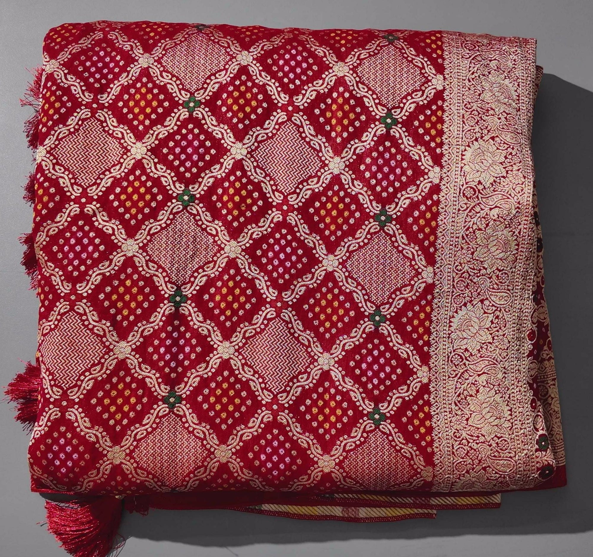 Regal Radiance: Unstitched Royal Red Suit for Festive Celebrations",