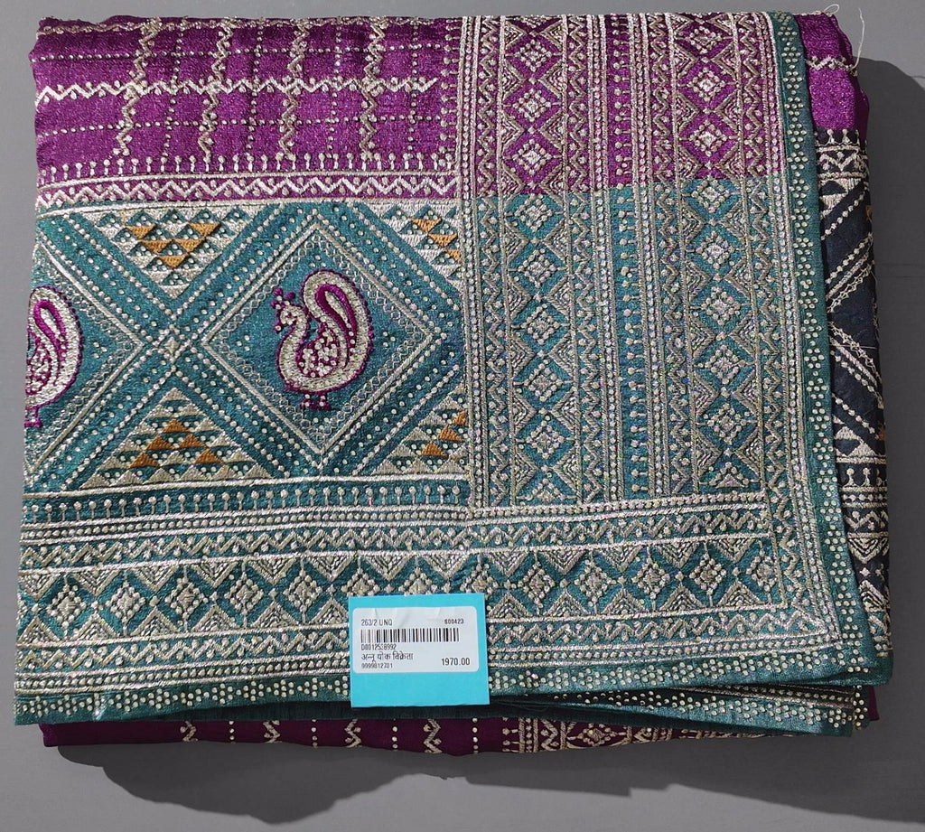 Exquisite Peacock Tapestry Unstitched Suit - Regal Heritage Collection",