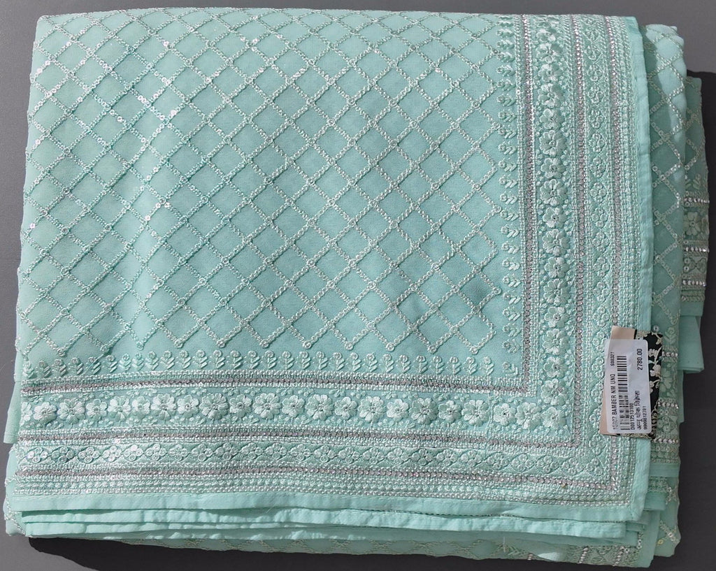 Mint Grace: Artfully Crafted Unstitched Suit Fabric",