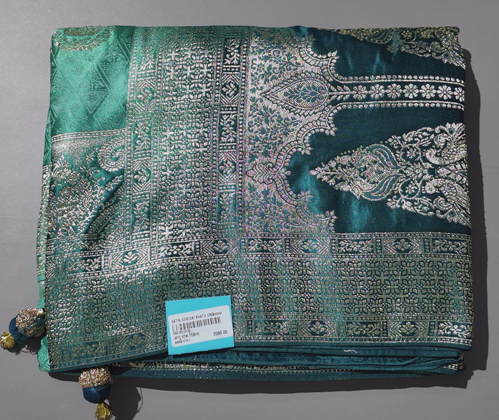 Artisan's Dream: Luxurious Teal & Silver Unstitched Suit",