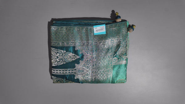 Artisan's Dream: Luxurious Teal & Silver Unstitched Suit",