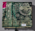 Opulent Emerald Splendor Silk Saree",