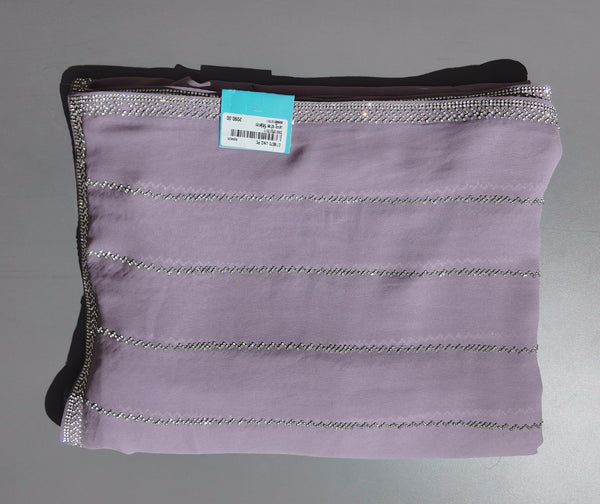 Lavender Mist: Shimmering Silk Saree with Lurex Highlights",