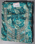 Opulent Teal Brocade Unstitched Suit with Intricate Embellishments