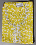 Sunlit Charm: Handcrafted Yellow Unstitched Suit",