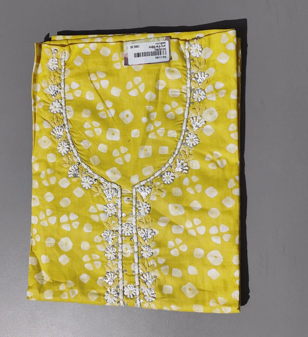 Sunlit Charm: Handcrafted Yellow Unstitched Suit",