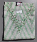 Timeless Charm: Mint Green Unstitched Suit with Embroidered Elegance