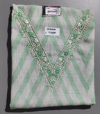 Timeless Charm: Mint Green Unstitched Suit with Embroidered Elegance