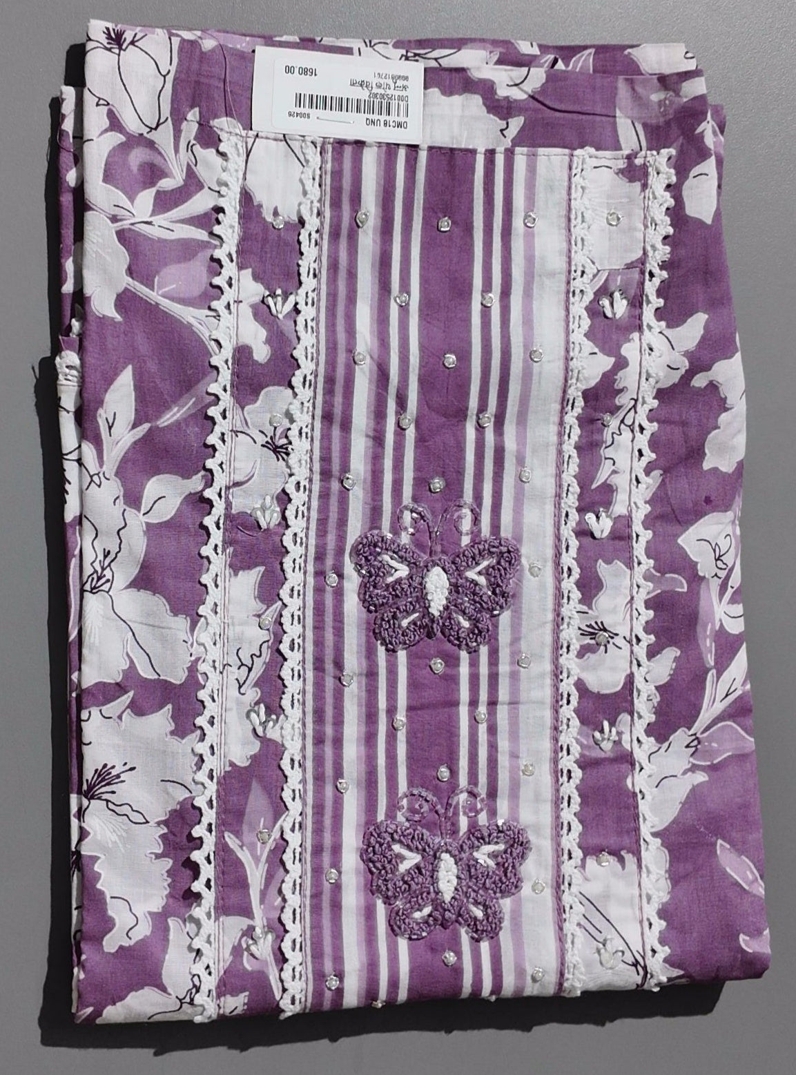 Vibrant Lavender Floral Unstitched Suit Set – Pure Comfort