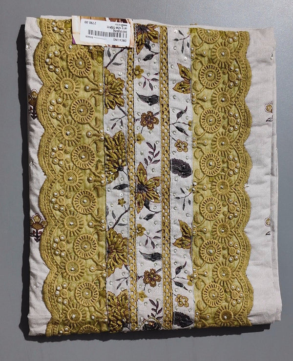 Radiant Gold Embroidered Unstitched Suit - Festive Delight",