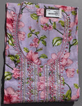 Lilac Blossom Delight: Unstitched Floral Suit Ensemble