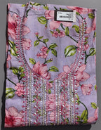 Lilac Blossom Delight: Unstitched Floral Suit Ensemble