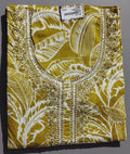 Tropical Zephyr: Artisanal Leaf Embellished Unstitched Suit