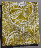 Tropical Zephyr: Artisanal Leaf Embellished Unstitched Suit