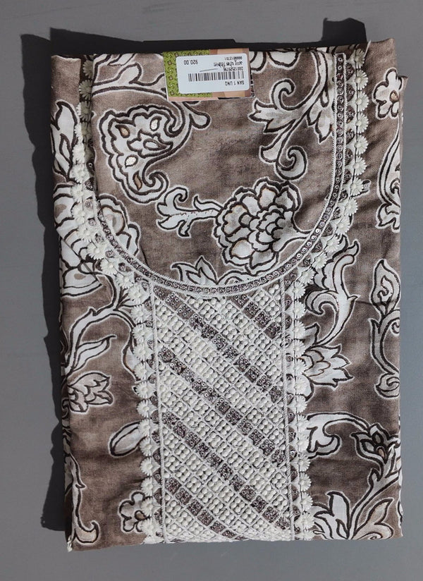 Chic Delicate Floral Motif Unstitched Suit",