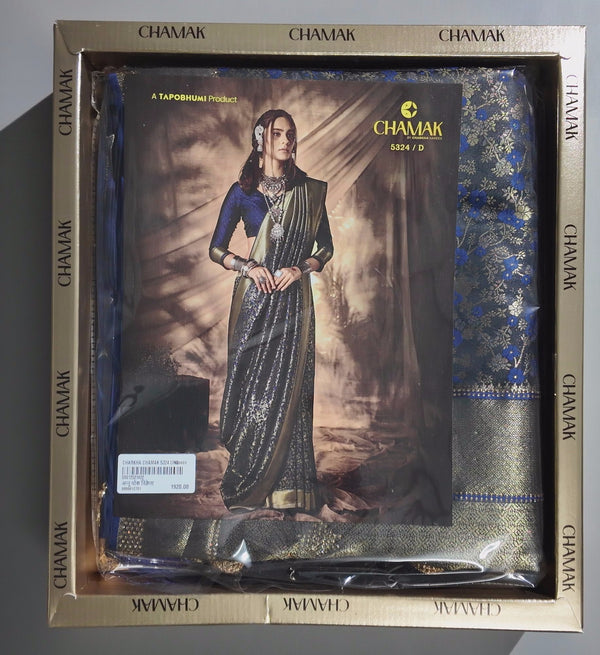 Midnight Radiance: Luxe Banarasi Saree for Festive Evenings",