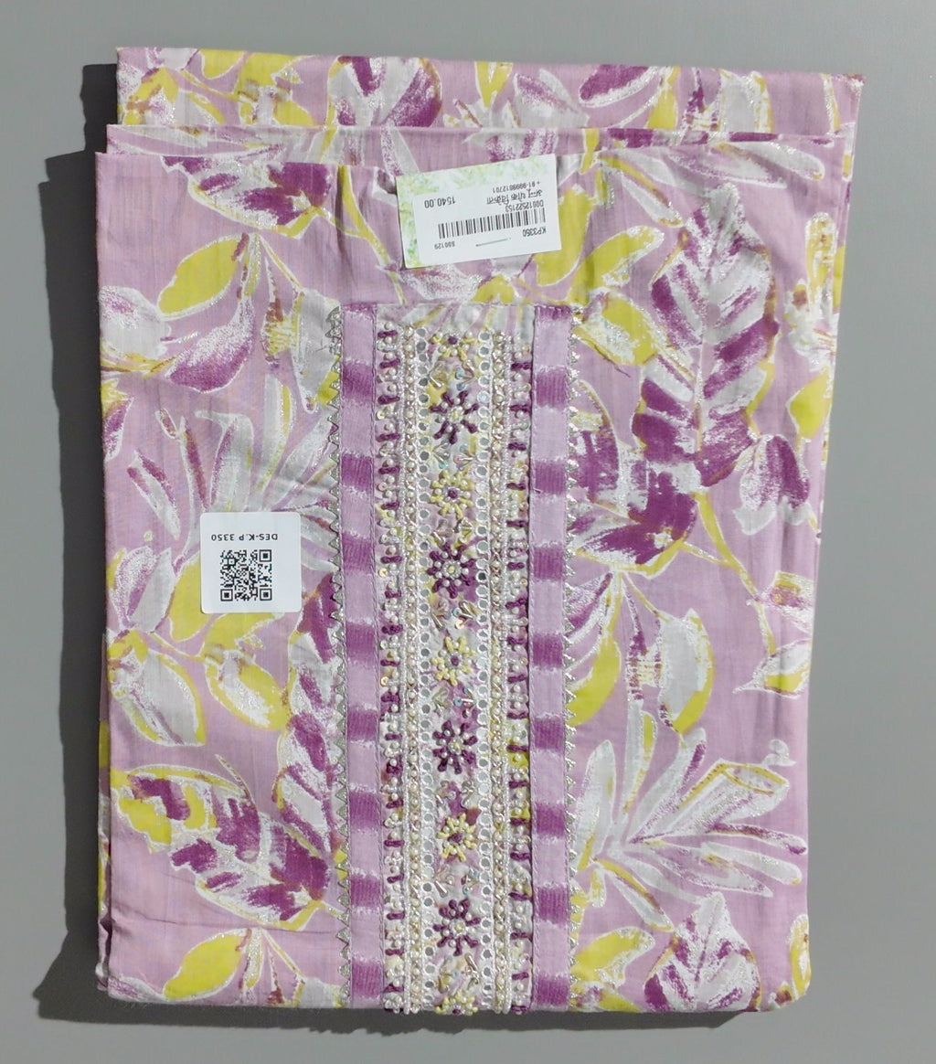 Lilac Blossom Unstitched Suit with Intricate Embroidery