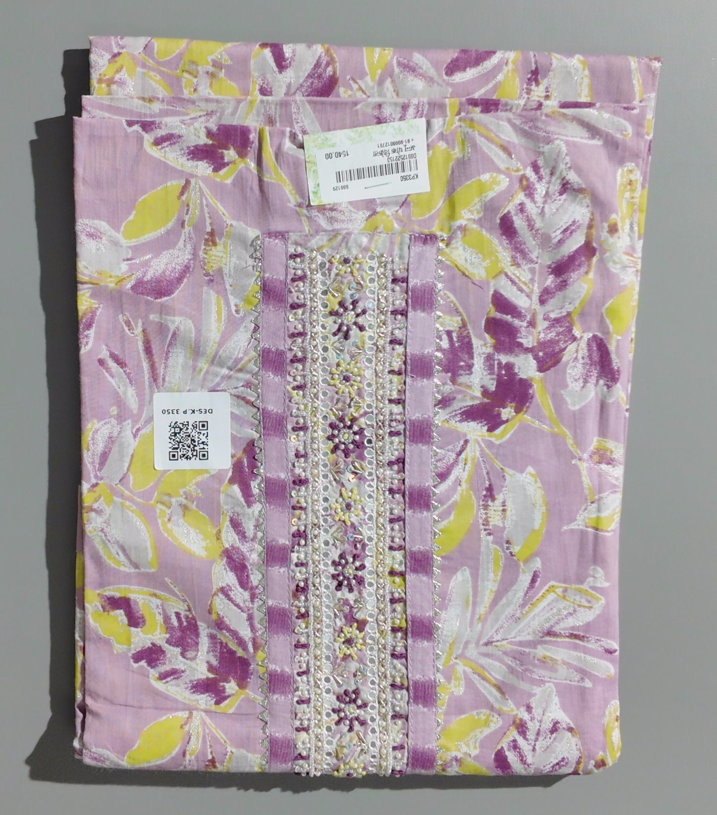 Lilac Blossom Unstitched Suit with Intricate Embroidery