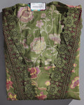 Enchanted Blossom Unstitched Suit: Vibrant Green Elegance