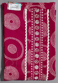 Crimson Whirl: Artistic Unstitched Suit for Celebrations