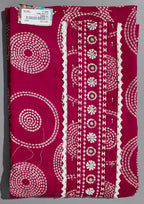 Crimson Whirl: Artistic Unstitched Suit for Celebrations