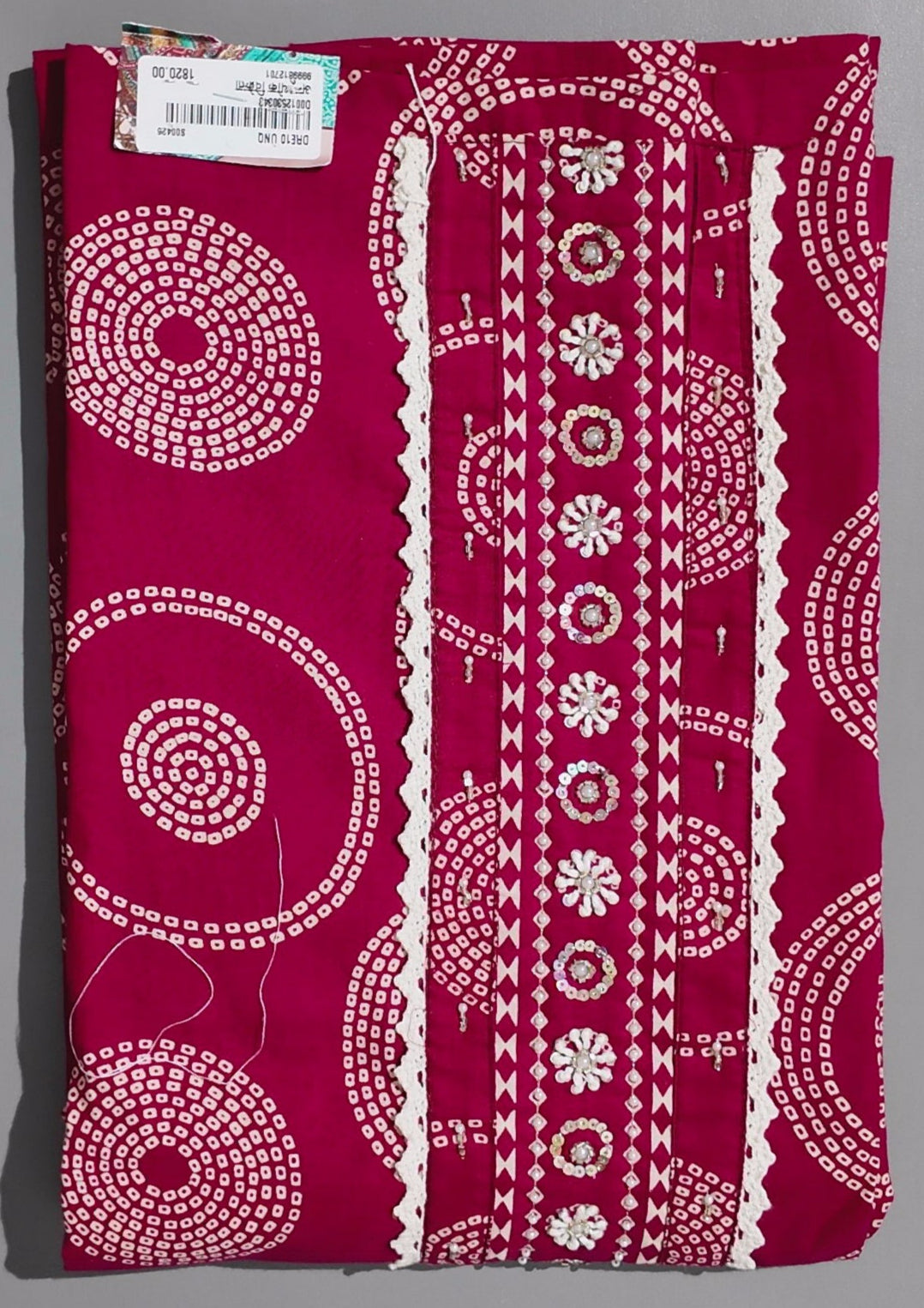 Crimson Whirl: Artistic Unstitched Suit for Celebrations