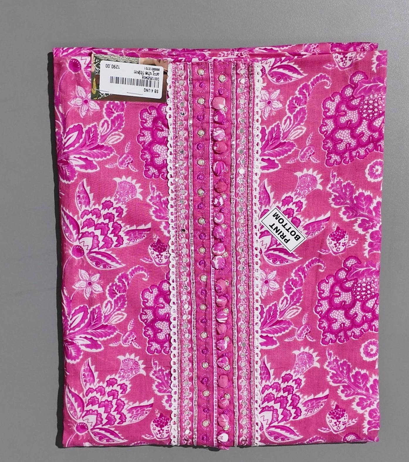 Vibrant Floral Unstitched Suit - Perfect for Festive Galas",