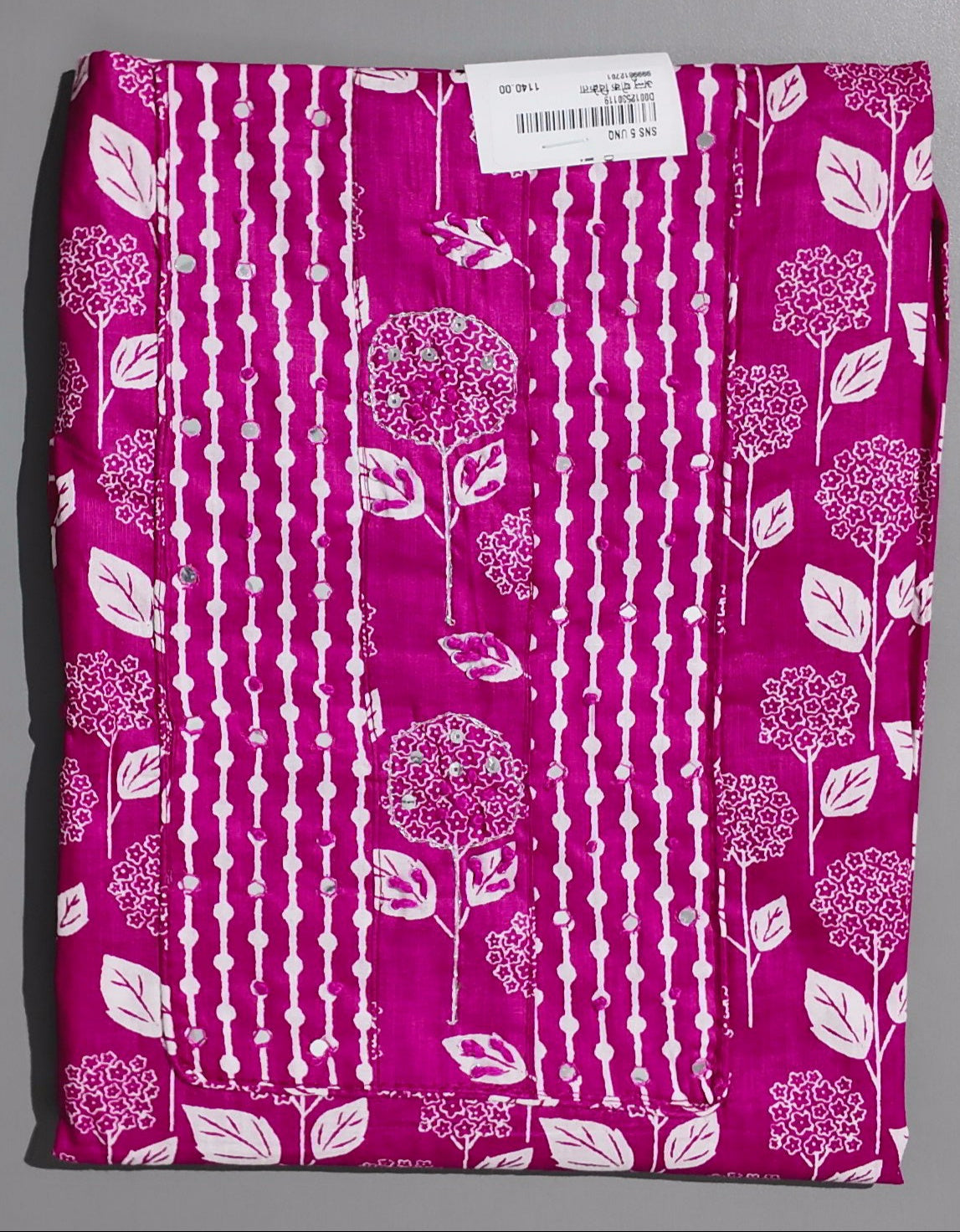 Blossom Symphony: Fuchsia Floral Unstitched Ensemble
