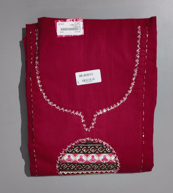 Cherry Blossom Unstitched Suit Set with Intricate Embroidery",