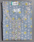 Serene Floral Unstitched Suit – Artisanal Elegance in Blue