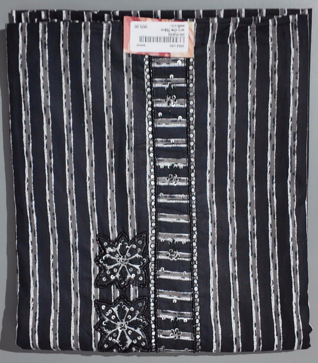Midnight Stripes: Artisan Black & White Unstitched Suit