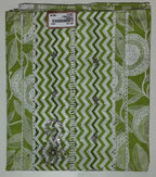 Vibrant Green Chevron & Floral Unstitched Suit
