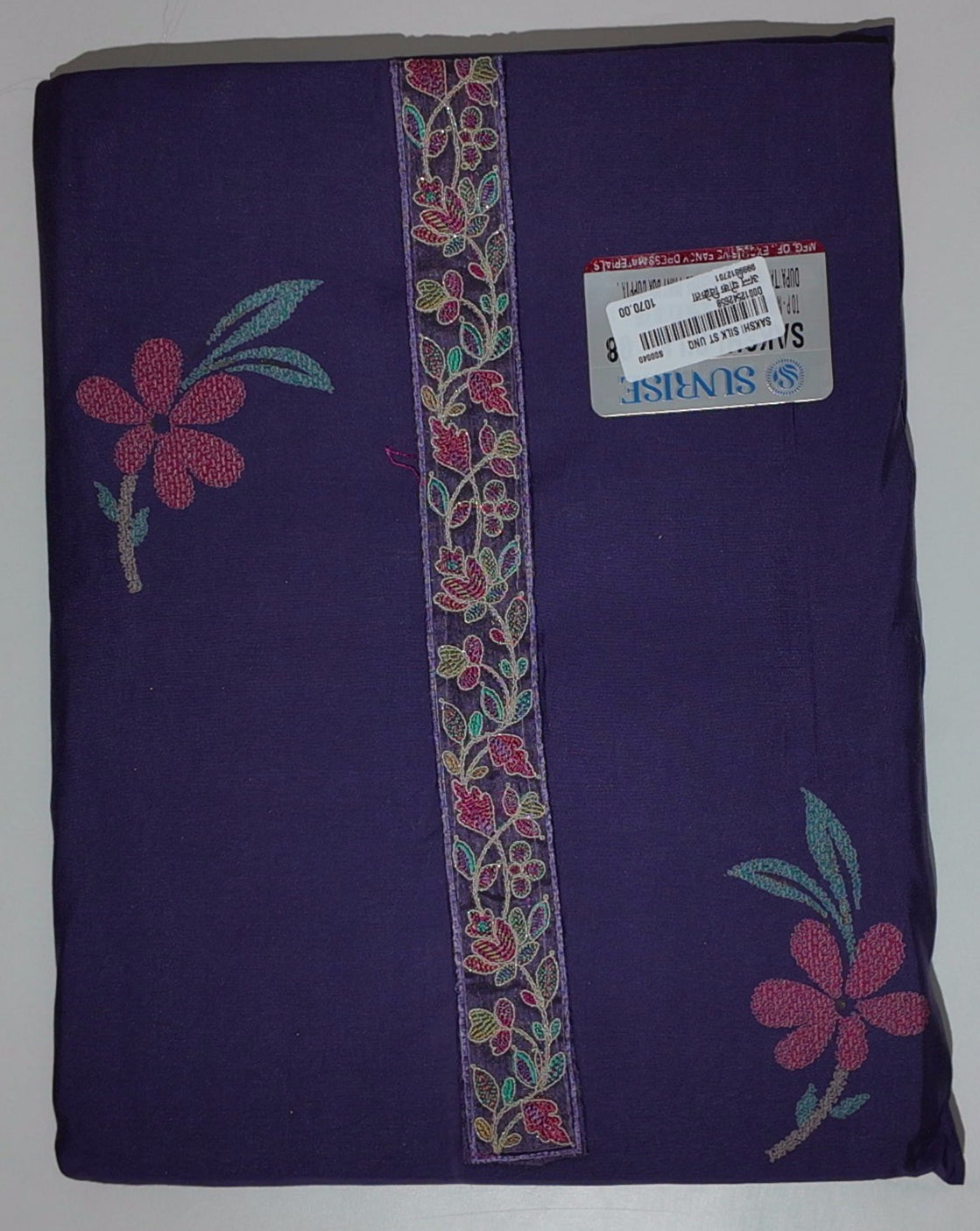 Exquisite Floral Magic Unstitched Suit - Deep Indigo Delight