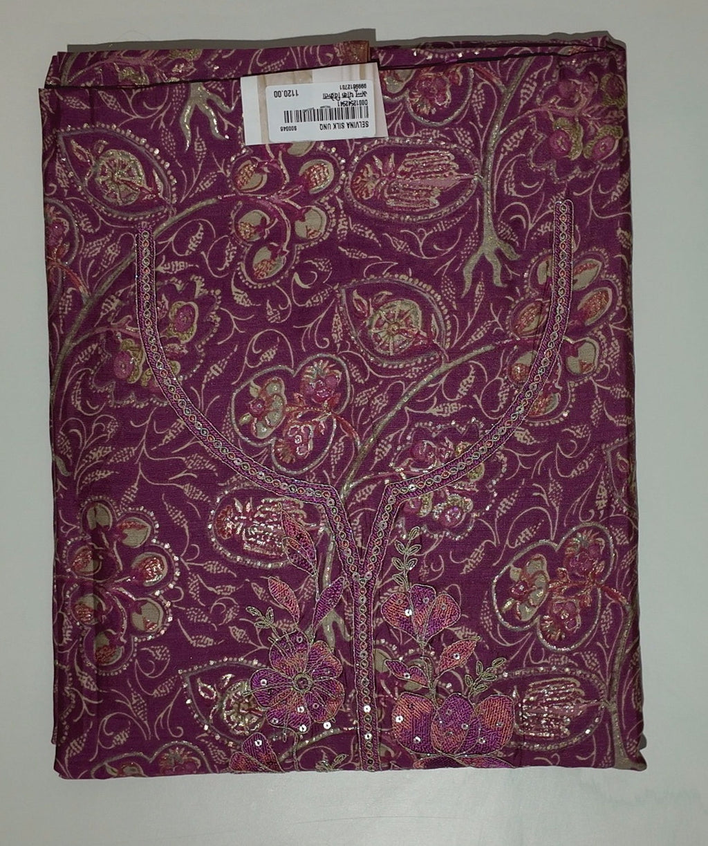 Mesmerizing Magenta: Artisan Embroidered Unstitched Suit