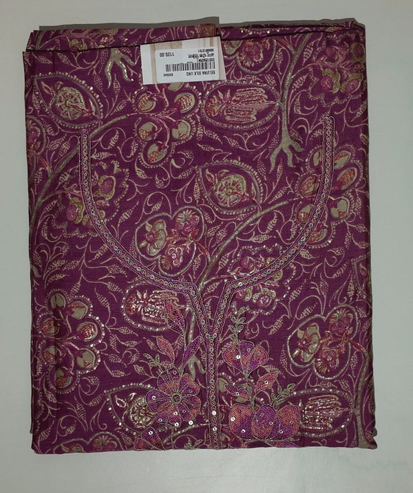 Mesmerizing Magenta: Artisan Embroidered Unstitched Suit",