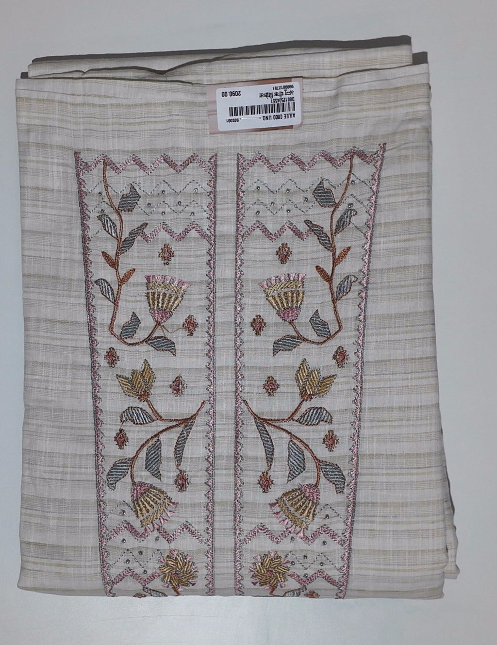 Floral Festive Charm: Unstitched Embroidered Suit",